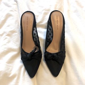 Who What Wear black pointy toe mules, size 8